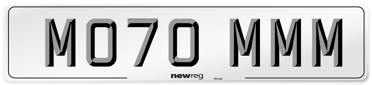 MO70 MMM Number Plate from New Reg